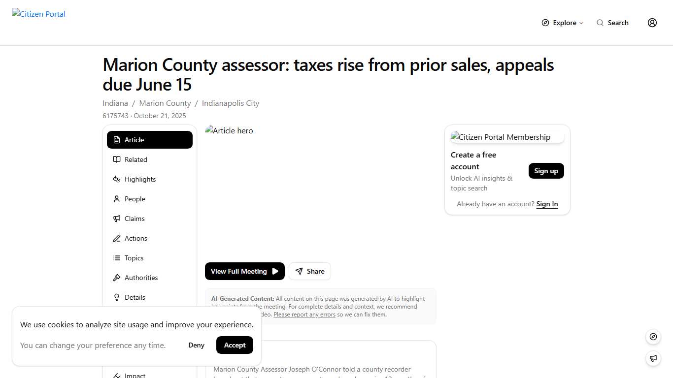 Marion County assessor: taxes rise from prior sales, appeals due June 15 Citizen Portal