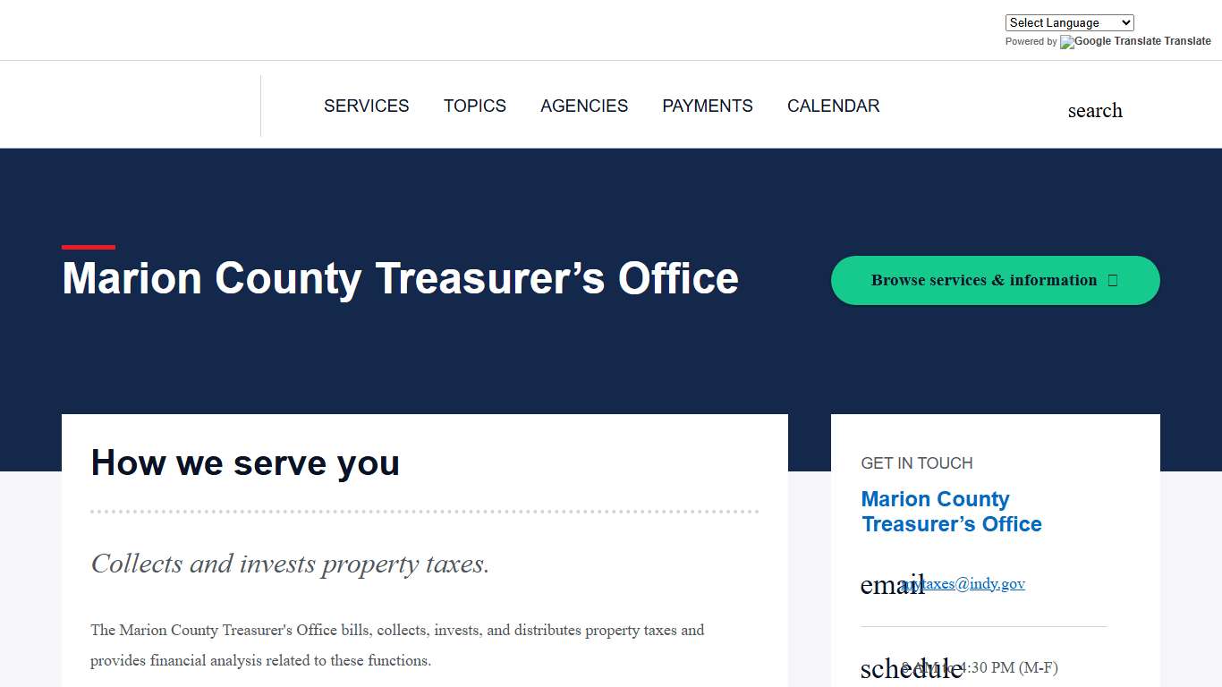 indy.gov: Marion County Treasurer’s Office
