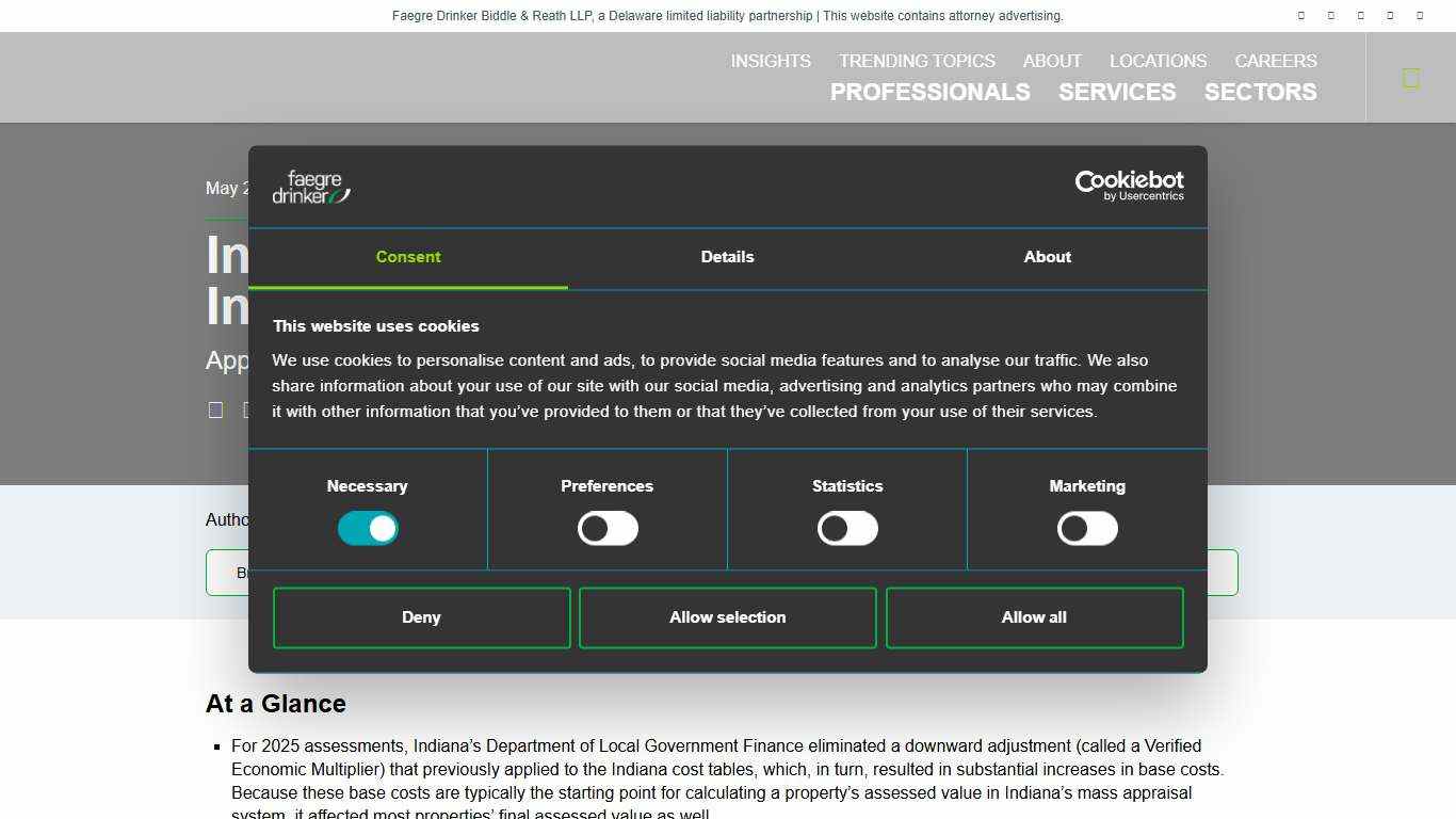 Indiana Property Taxes Climb as State Increases Base Cost Estimates Publications Insights Faegre Drinker Biddle & Reath LLP